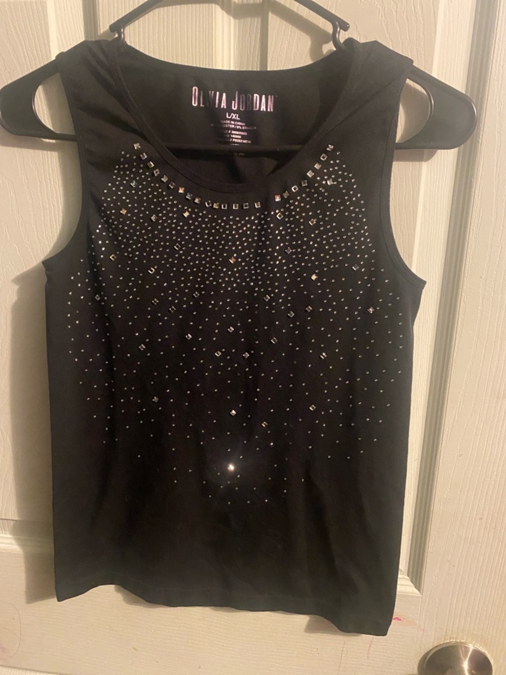 Black Girls' Rhinestone Tank Top